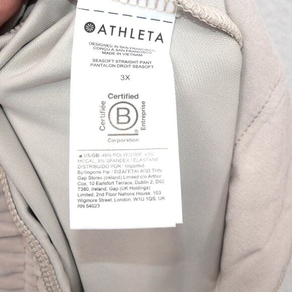 NEW Athleta Seasoft Mid Rise Straight Pants Women's Plus 3X  Bone Tan - Picture 2 of 8